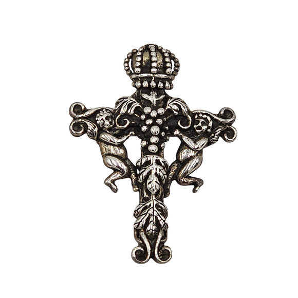 Andrea Barnett Cross Pendant Cherubim Sterling Silver Vintage Religious Jewelry - Picture 5 of 11